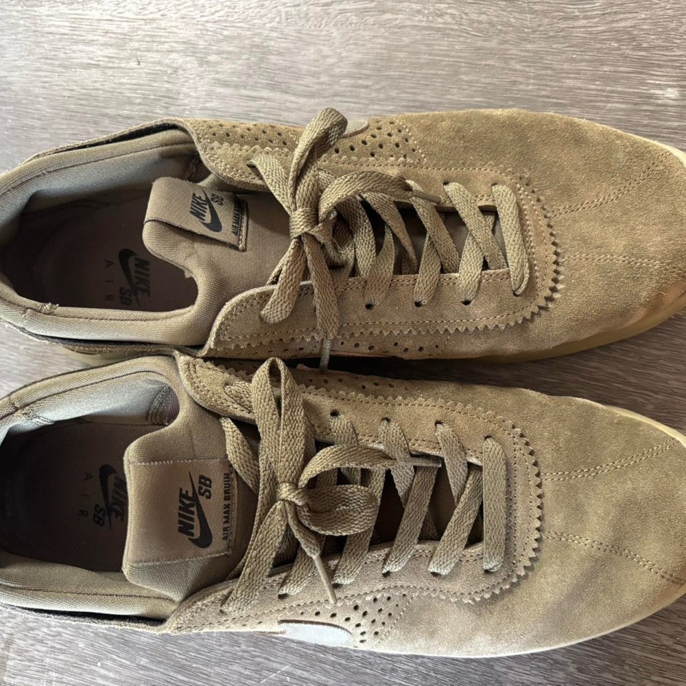 Nike Men's Olive Suede Sneakers